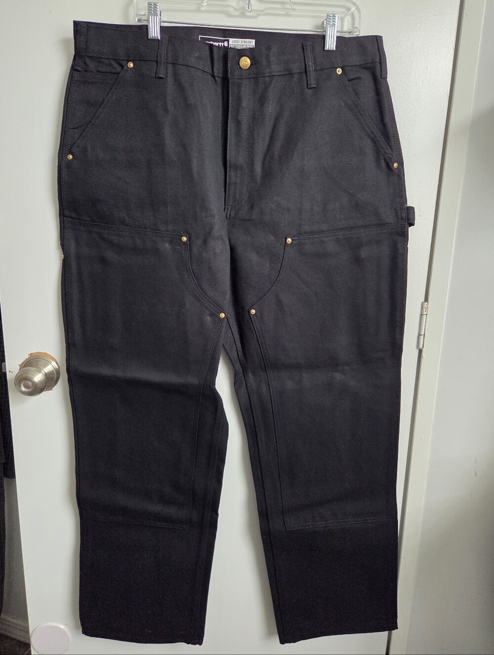 Carhartt Loose Straight B01 Firm Duck Front Work Pants Double Knees Size 38/30